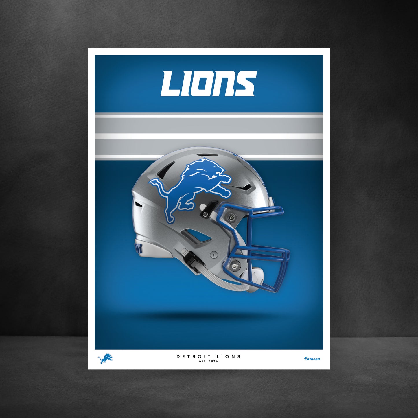 Detroit Lions - Helmet Series - Peel & Stick Poster - Official NFL - Reusable Vinyl Wall Decal