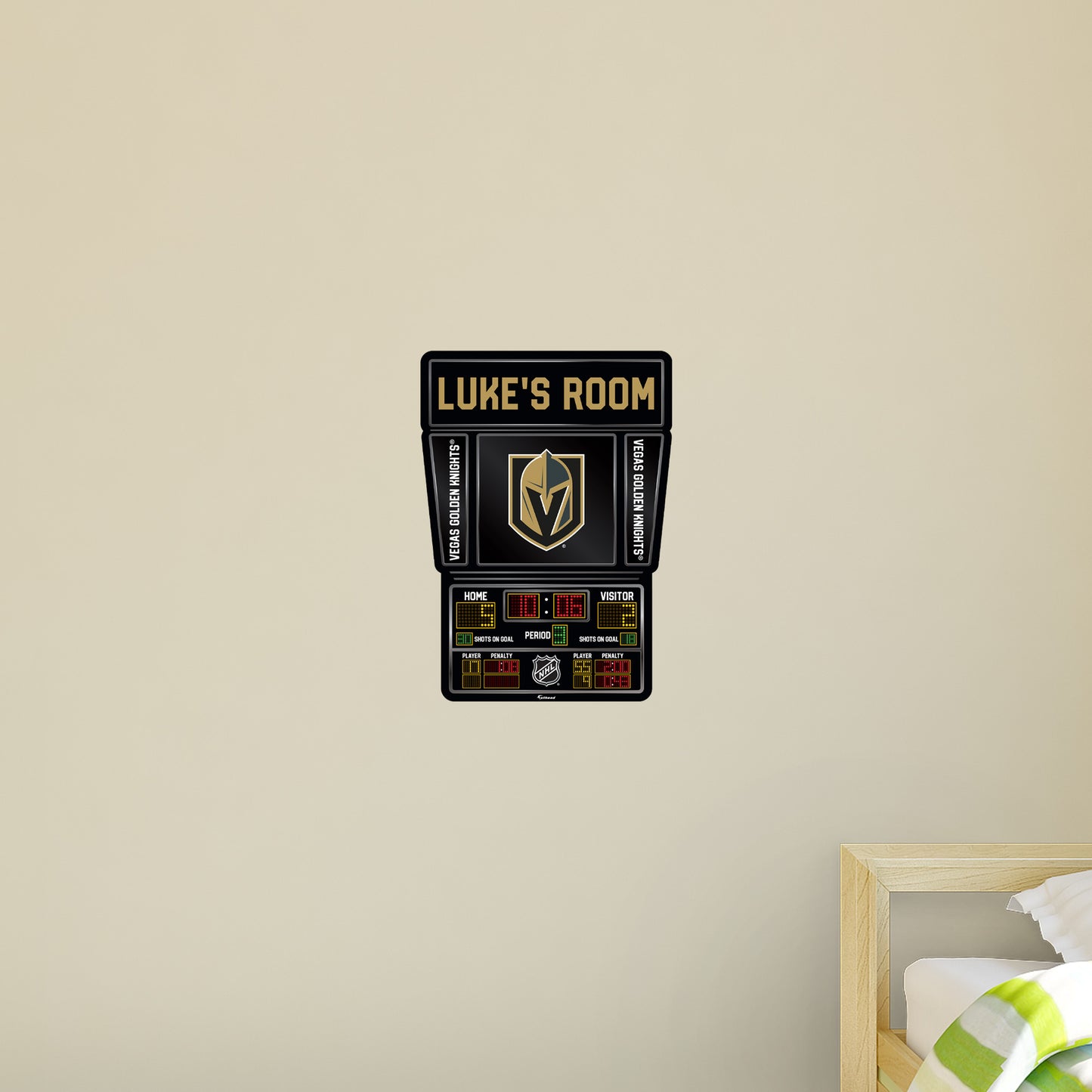 Vegas Golden Knights: Scoreboard Personalized Name        - Officially Licensed NHL Removable     Adhesive Decal