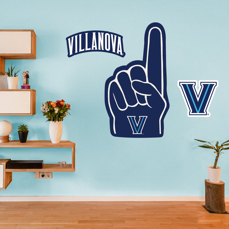 Villanova Wildcats - RealBig Foam Finger Collection - Official NCAA - Reusable Vinyl Wall Decals