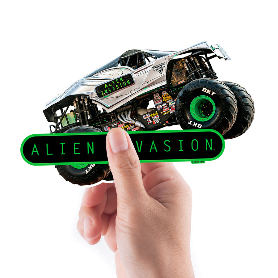 Alien Invasion - 5 Character Minis (Mixed Sizes) - Official Monster Jam - Reusable Vinyl Decals