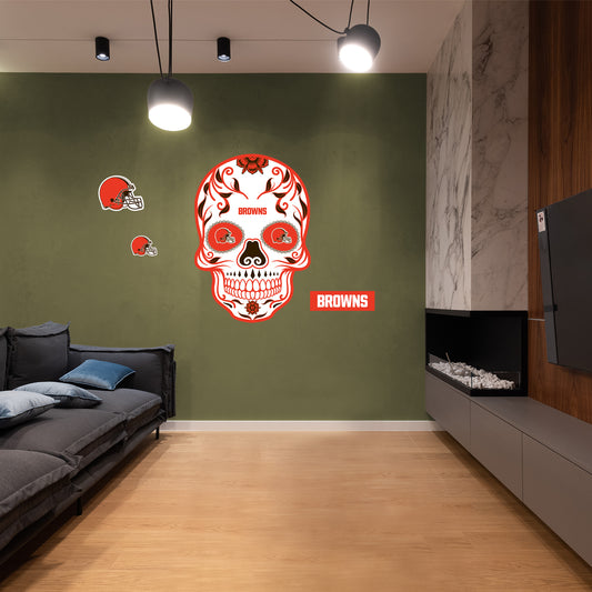 Cleveland Browns: Skull - Officially Licensed NFL Removable Adhesive Decal