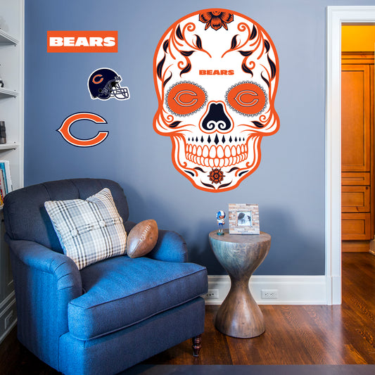 Chicago Bears:   Skull        - Officially Licensed NFL Removable     Adhesive Decal