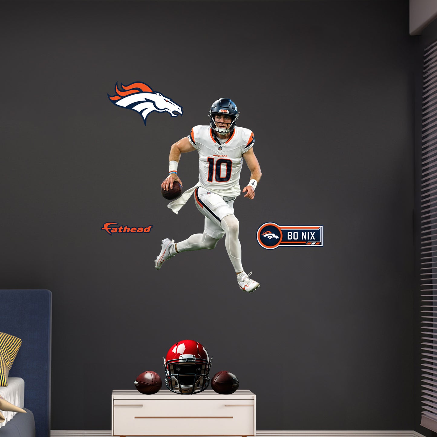 Denver Broncos - RealBig Bo Nix Collection - Official NFL - Reusable Vinyl Wall Decals