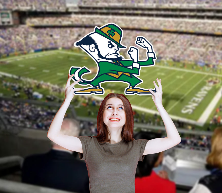 Leprechaun Foamcore Logo - Big Head - Official NCAA - Notre Dame Fighting Irish - Foam Core Cutout