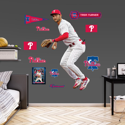 Philadelphia Phillies: Trea Turner  Fielding        - Officially Licensed MLB Removable     Adhesive Decal