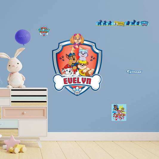 Paw Patrol: Chase, Rubble, Marshall Friends Personalized Name Icon        - Officially Licensed Nickelodeon Removable     Adhesive Decal