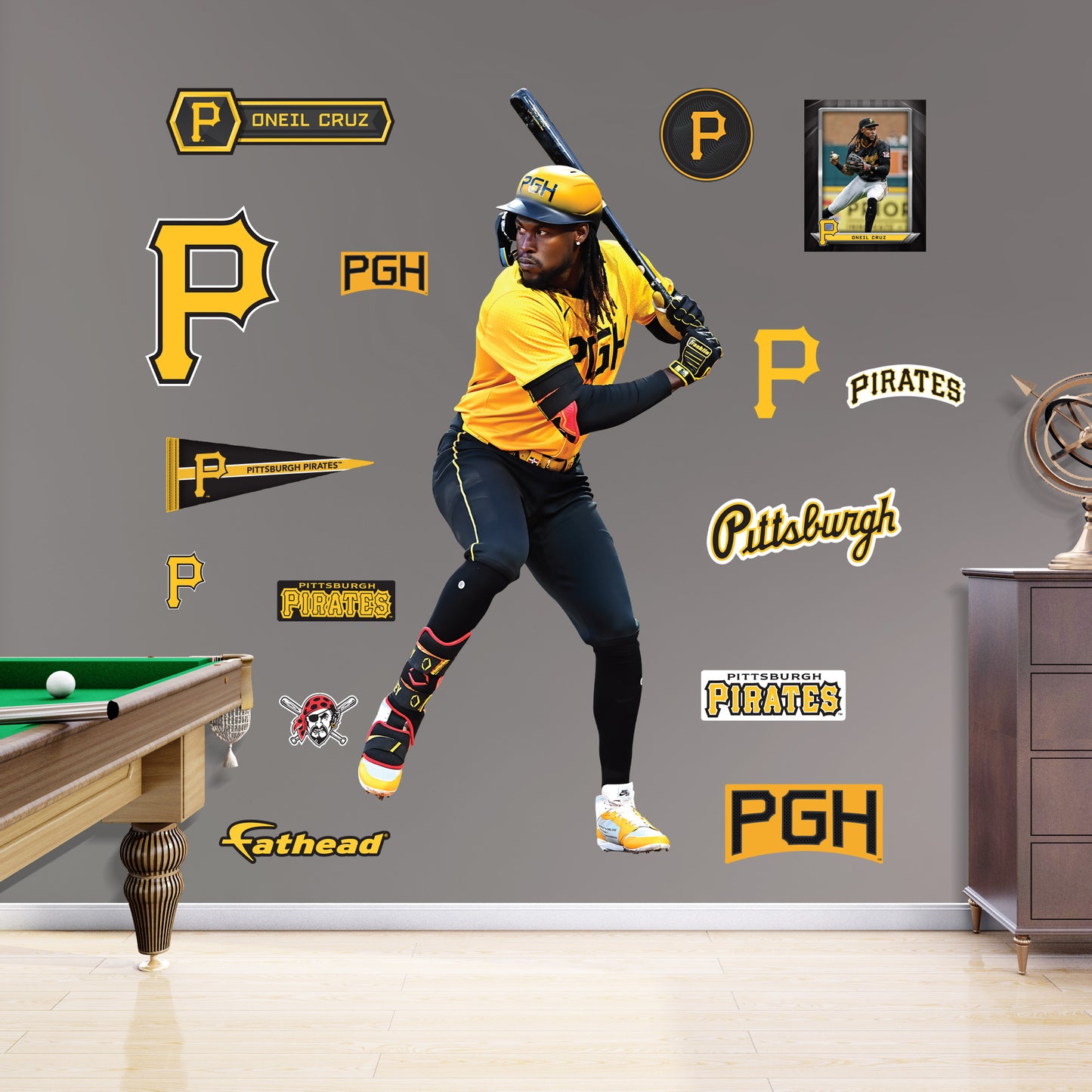 Oneil Cruz - RealBig City Connect Collection - Official MLB - Pittsburgh Pirates - Reusable Vinyl Wall Decals