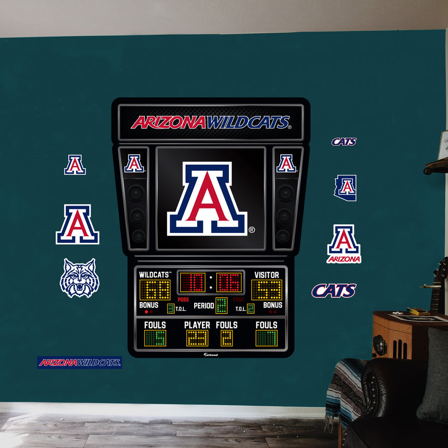 Arizona Wildcats - RealBig Basketball Scoreboard Collection - Official NCAA - Reusable Vinyl Wall Decals