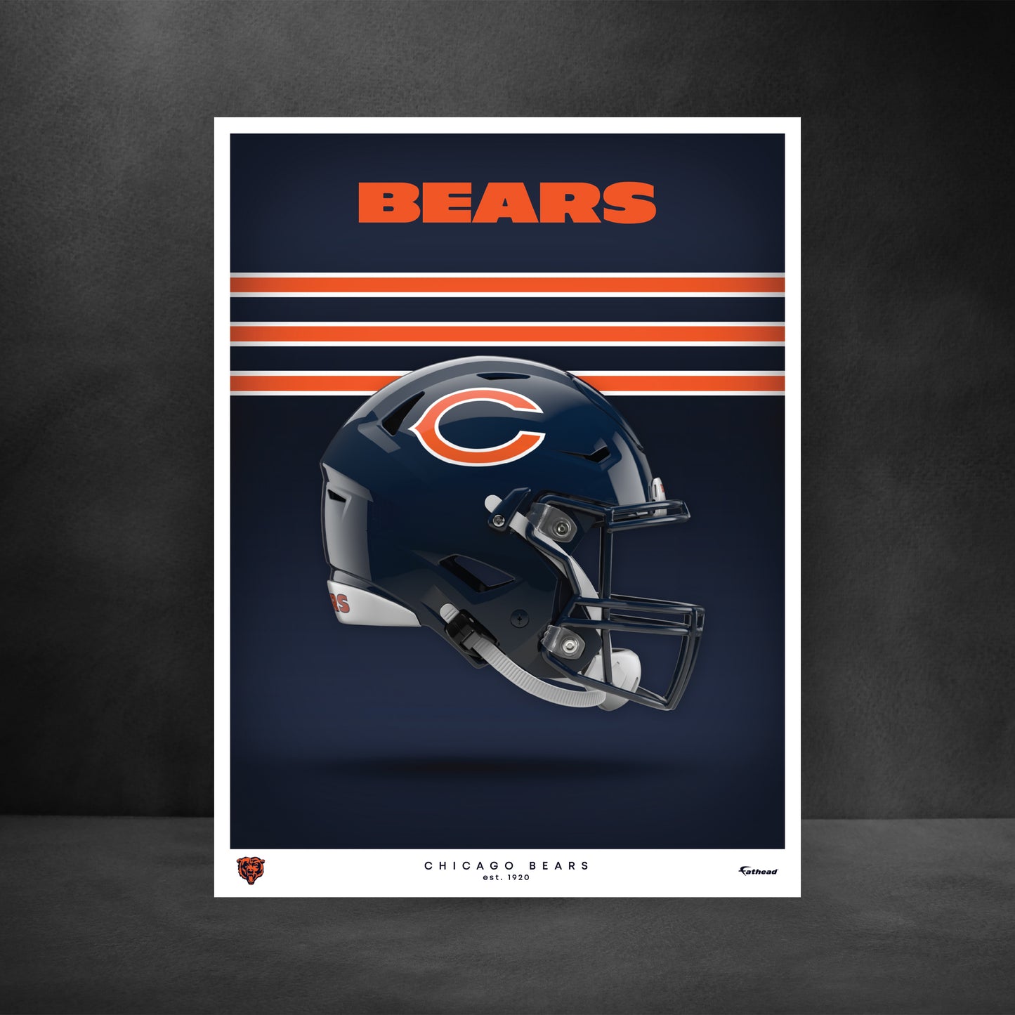 Chicago Bears - Helmet Series - Peel & Stick Poster - Official NFL - Reusable Vinyl Wall Decal