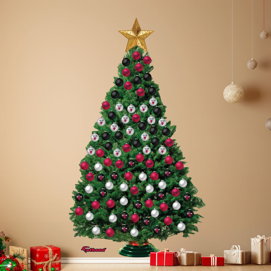Chicago Bulls - Decorate Your Own Christmas Tree - Official NBA - Reusable Vinyl Wall Decals