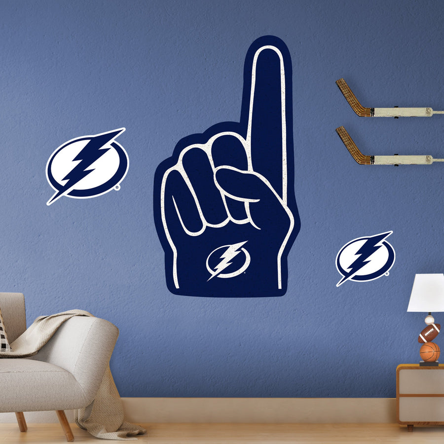 Tampa Bay Lightning - RealBig Foam Finger Collection - Official NHL - Reusable Vinyl Wall Decals