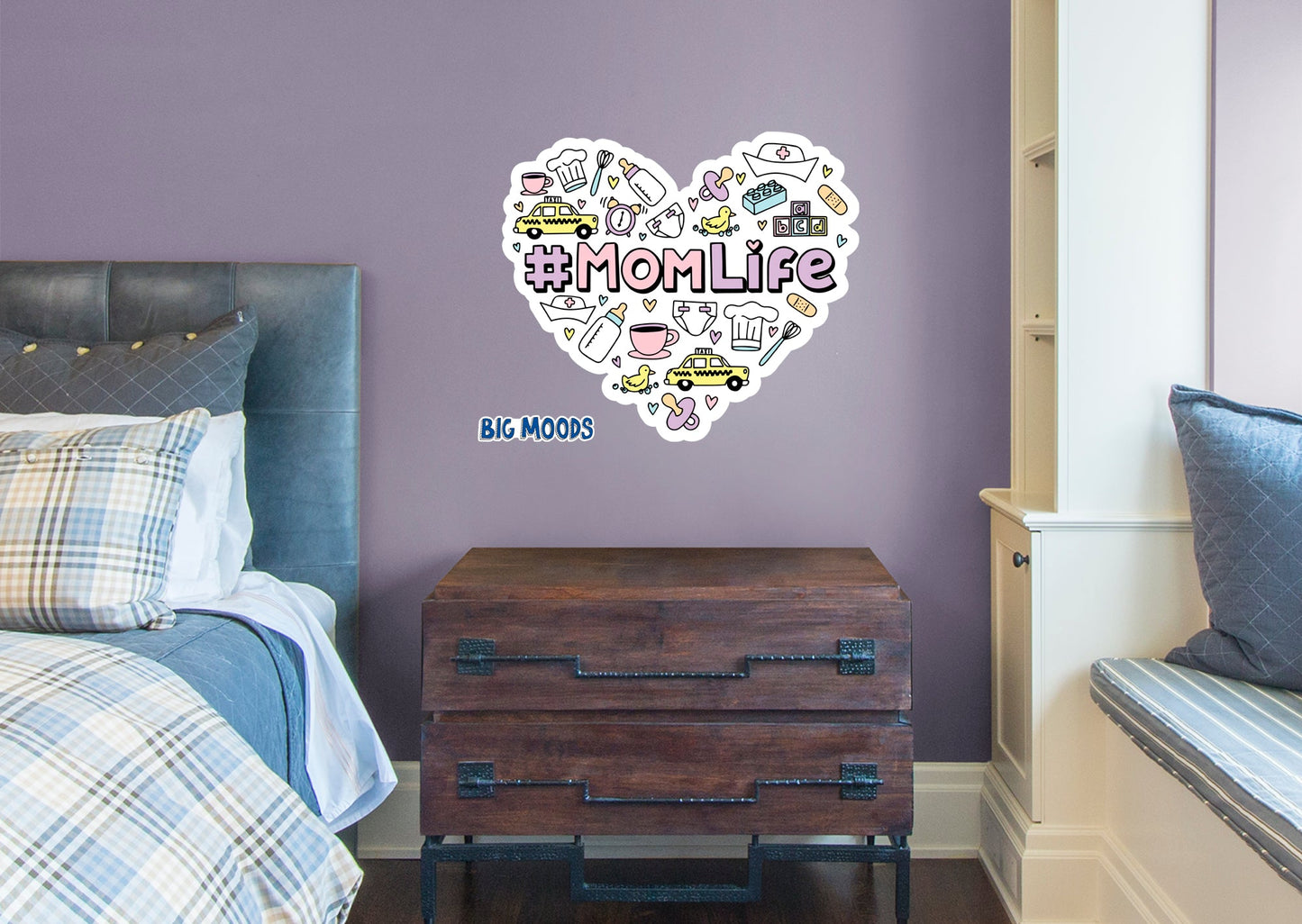 #MomLife        - Officially Licensed Big Moods Removable     Adhesive Decal