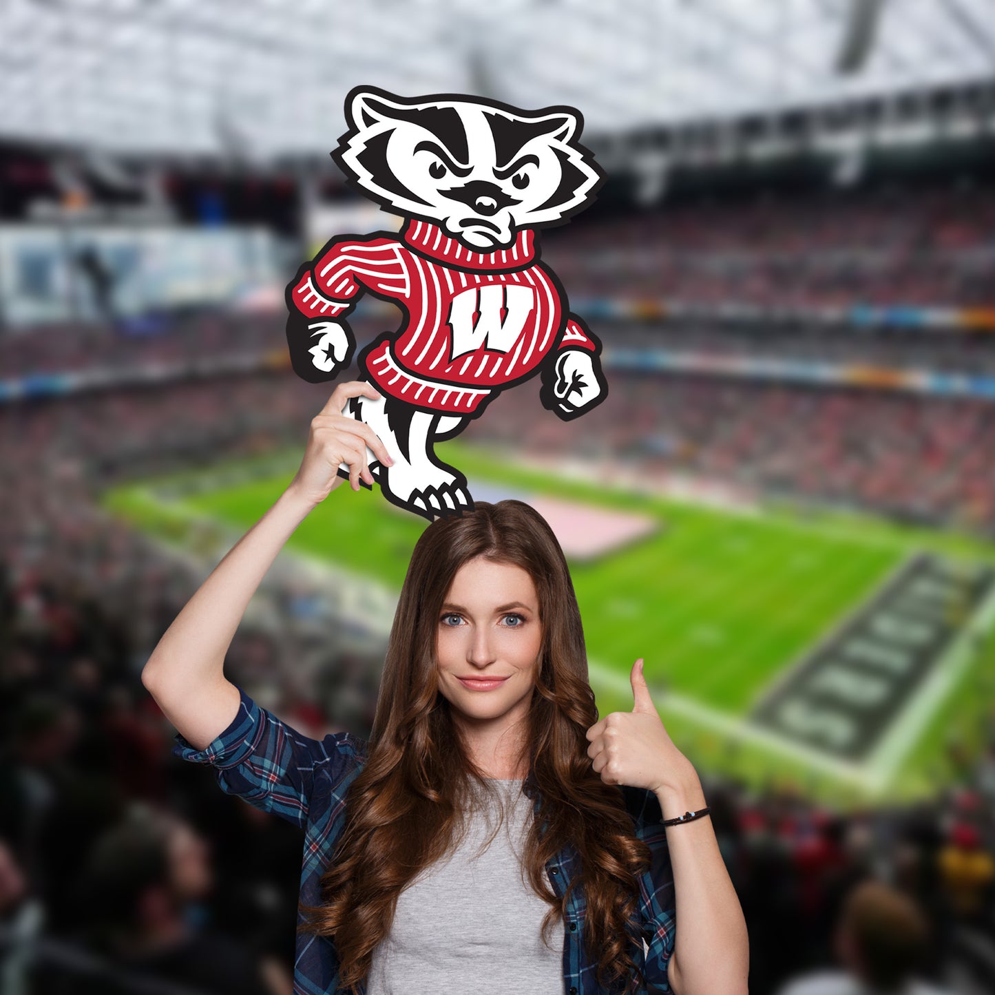 Wisconsin Badgers:  Bucky Foamcore Logo   Foam Core Cutout  - Officially Licensed NCAA    Big Head