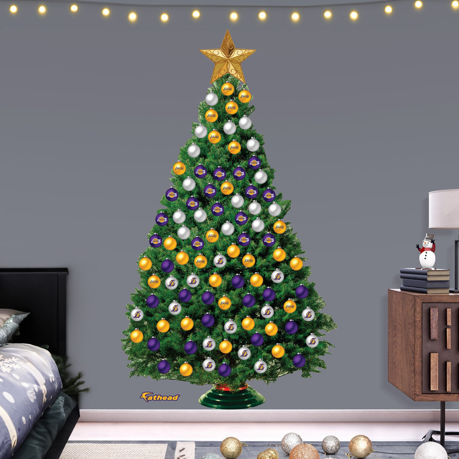 Los Angeles Lakers - Decorate Your Own Christmas Tree - Official NBA - Reusable Vinyl Wall Decals