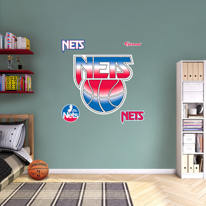 New Jersey Nets:  Classic Logo        - Officially Licensed NBA Removable     Adhesive Decal