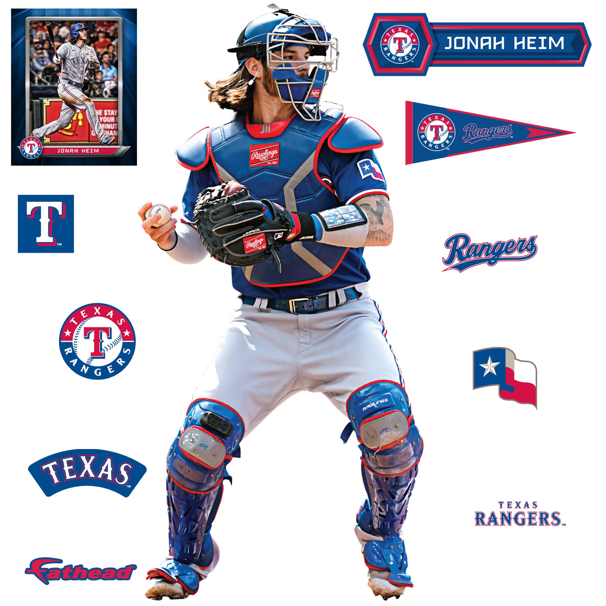 Texas Rangers: Jonah Heim 2023 - Officially Licensed MLB Removable Adhesive  Decal