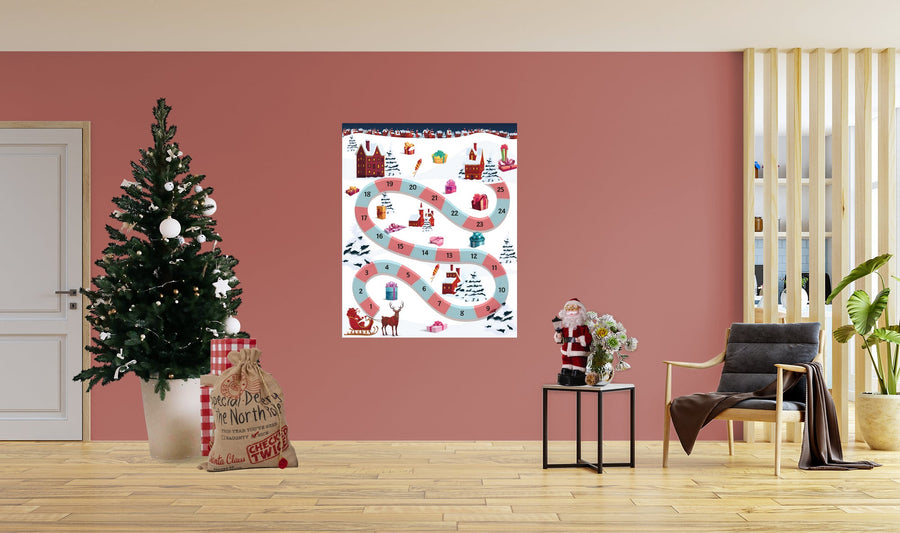 Christmas:  Santa is Leaving Calendar Dry Erase        -   Removable     Adhesive Decal
