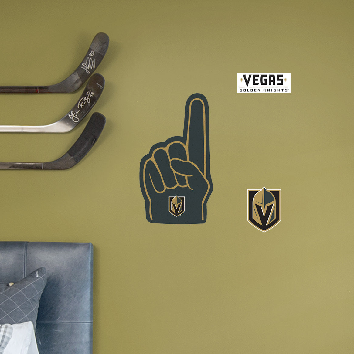 Vegas Golden Knights:    Foam Finger        - Officially Licensed NHL Removable     Adhesive Decal