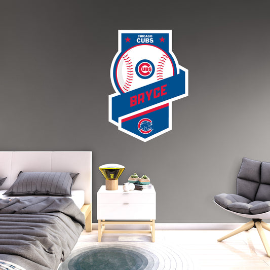Chicago Cubs:   Banner Personalized Name        - Officially Licensed MLB Removable     Adhesive Decal
