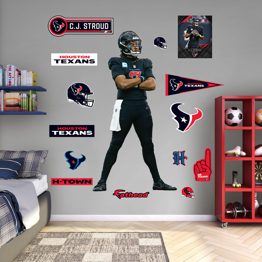 C.J. Stroud - RealBig TD Pose Collection - Official NFL - Houston Texans - Reusable Vinyl Wall Decals