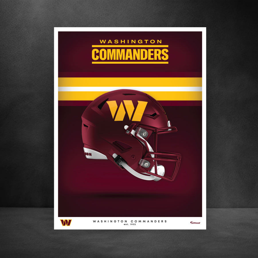 Washington Commanders - Helmet Series - Peel & Stick Poster - Official NFL - Reusable Vinyl Wall Decal