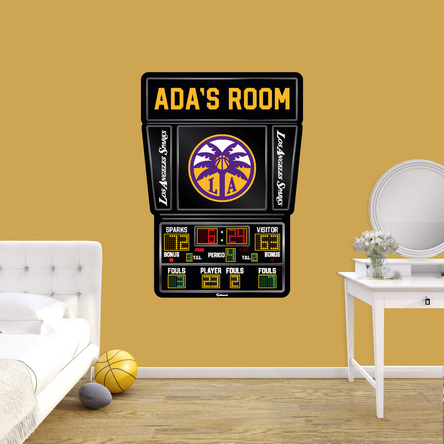 Los Angeles Sparks - Scoreboard Graphic - With Personalized Name - Official WNBA - Vinyl Transfer Decal