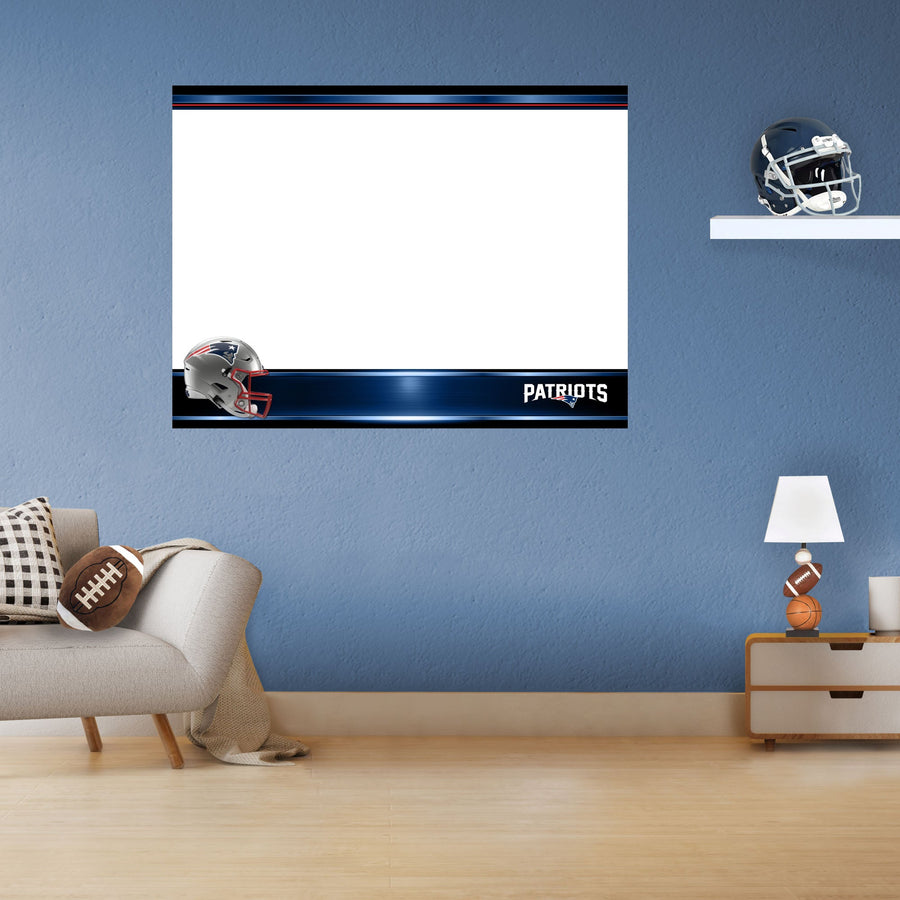 New England Patriots - Helmet - Dry Erase Whiteboard - Official NFL - Reusable Vinyl Wall Decal