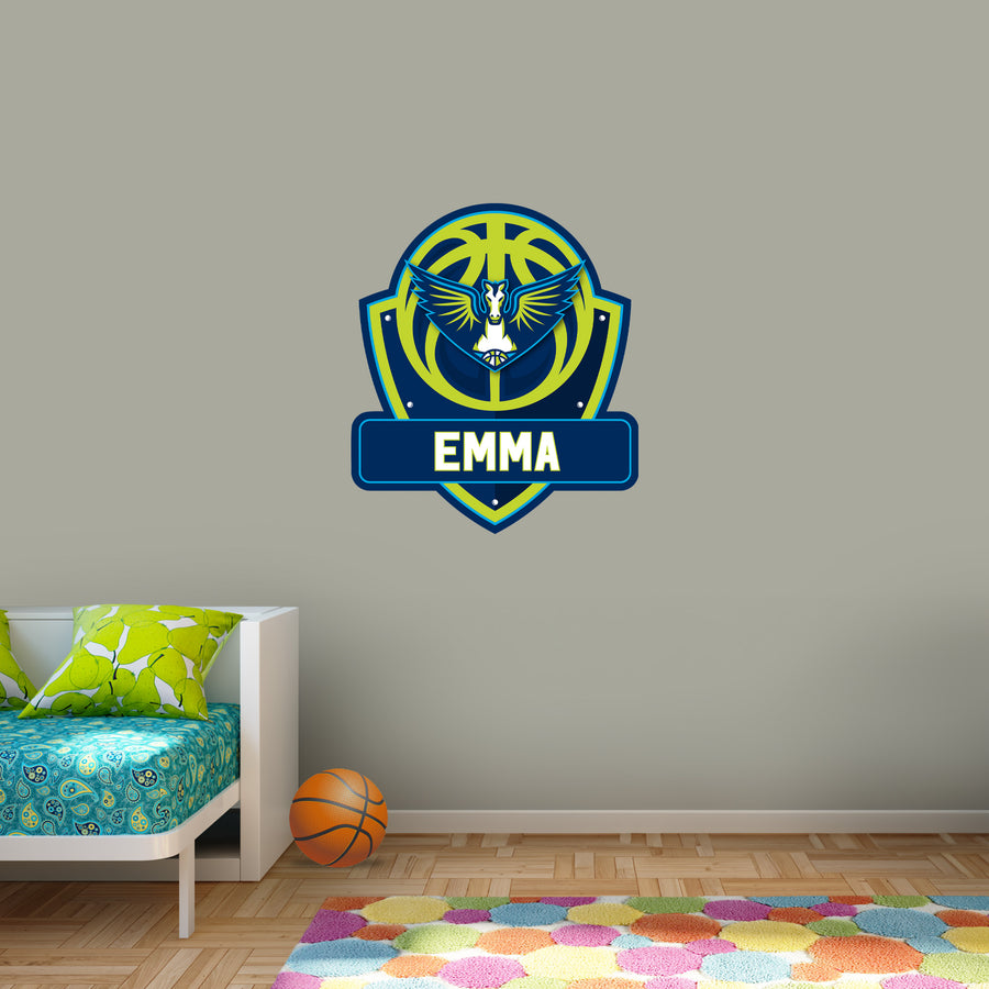 Dallas Wings - Badge - With Personalized Name - Official WNBA - Vinyl Transfer Decal