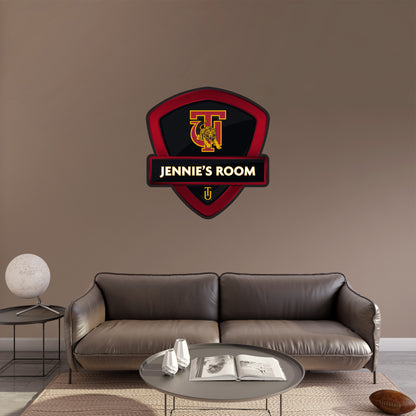 Tuskegee Golden Tigers:   Badge Personalized Name        - Officially Licensed NCAA Removable     Adhesive Decal