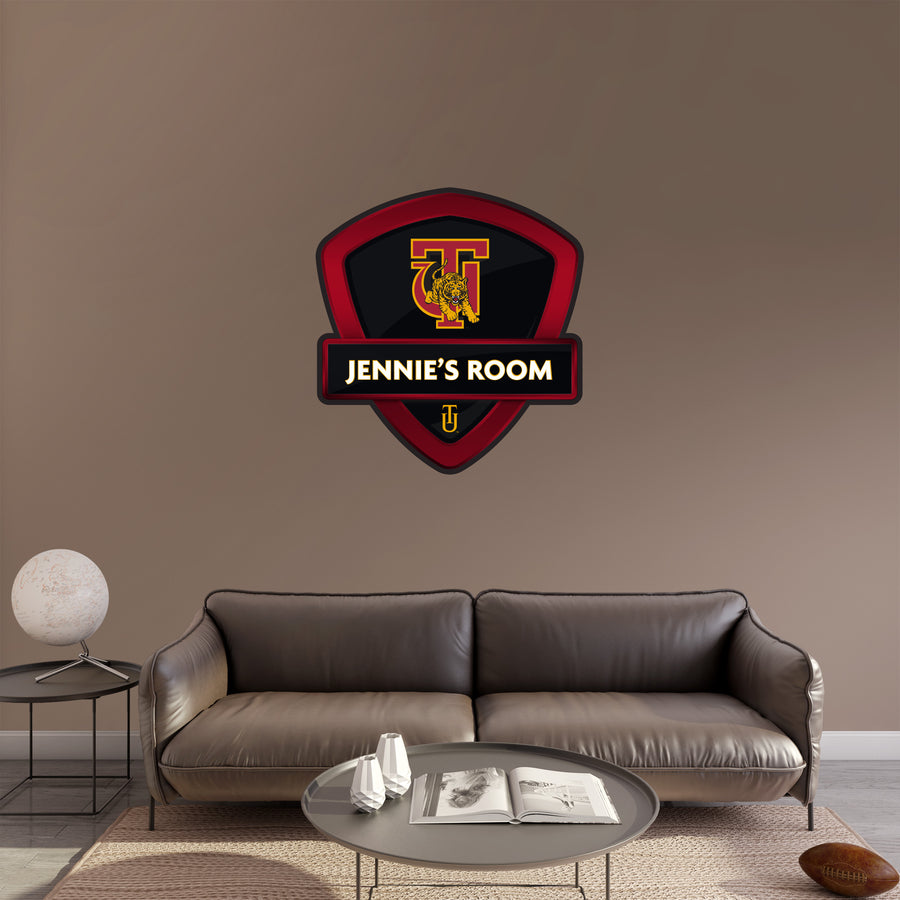 Tuskegee Golden Tigers - Badge - With Personalized Name - Official NCAA - Vinyl Transfer Decal