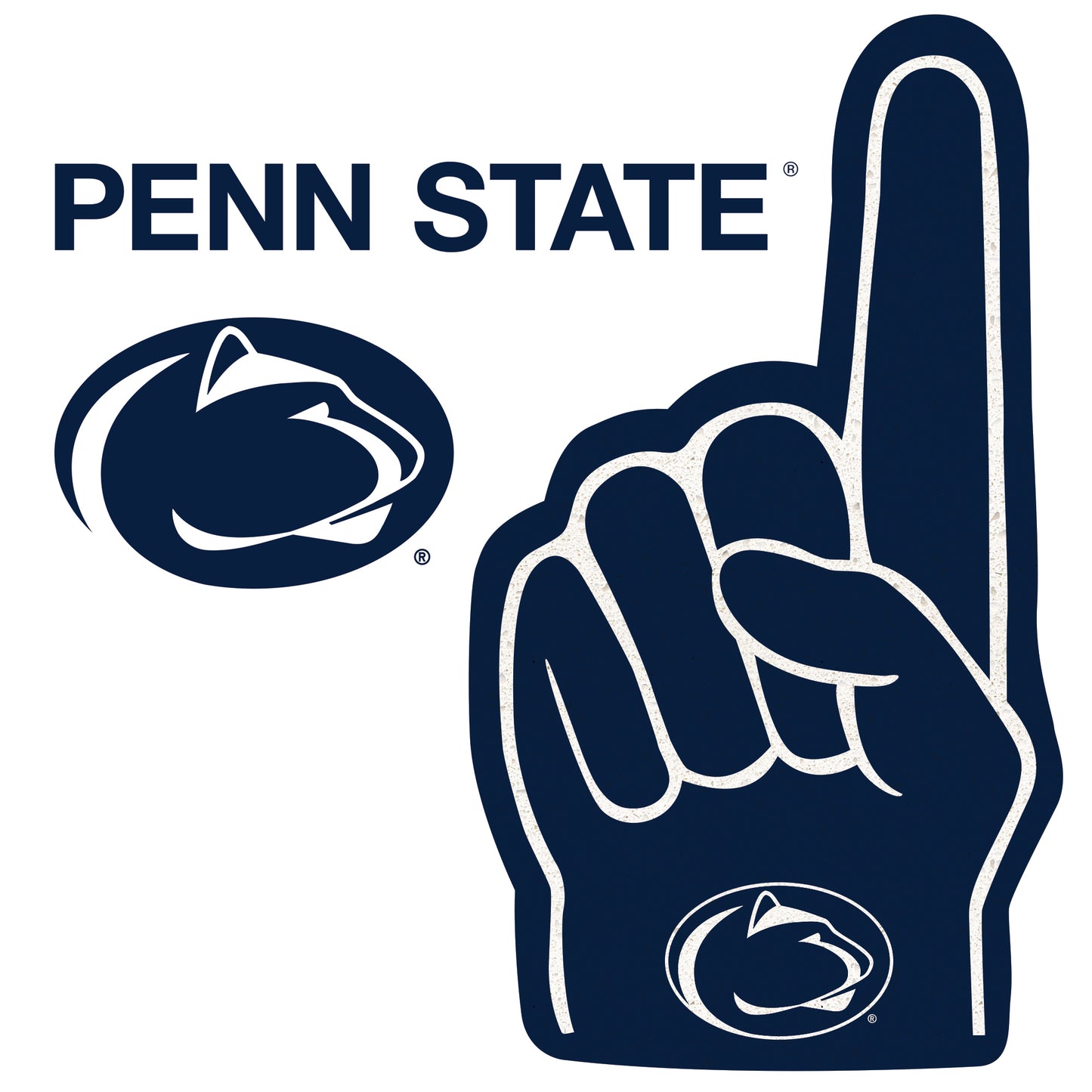 Penn State Nittany Lions - RealBig Foam Finger Collection - Official NCAA - Reusable Vinyl Wall Decals