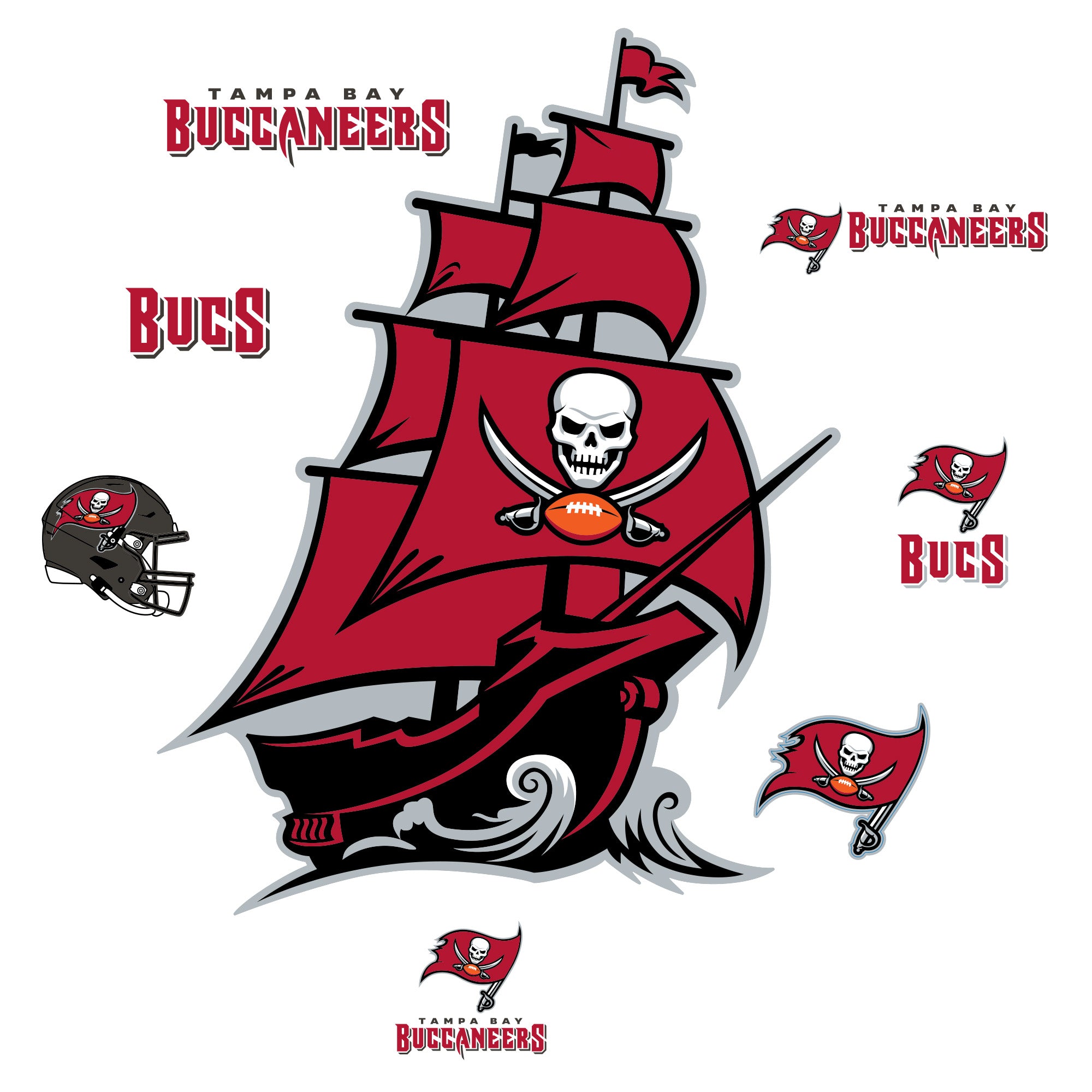 Tampa Bay Buccaneers - RealBig Pirate Ship Logo Collection - Official ...