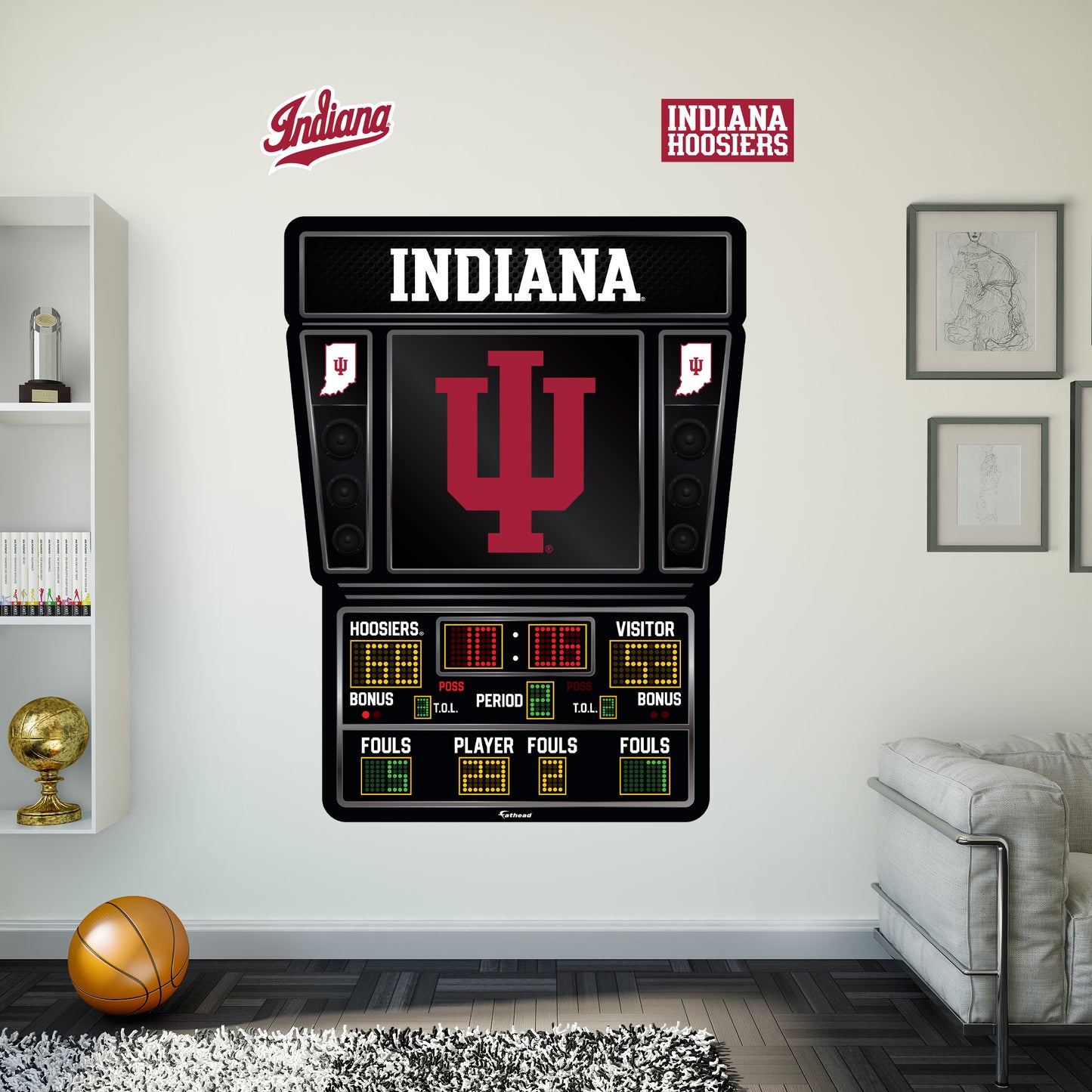 Indiana Hoosiers:  2023 Basketball Scoreboard        - Officially Licensed NCAA Removable     Adhesive Decal