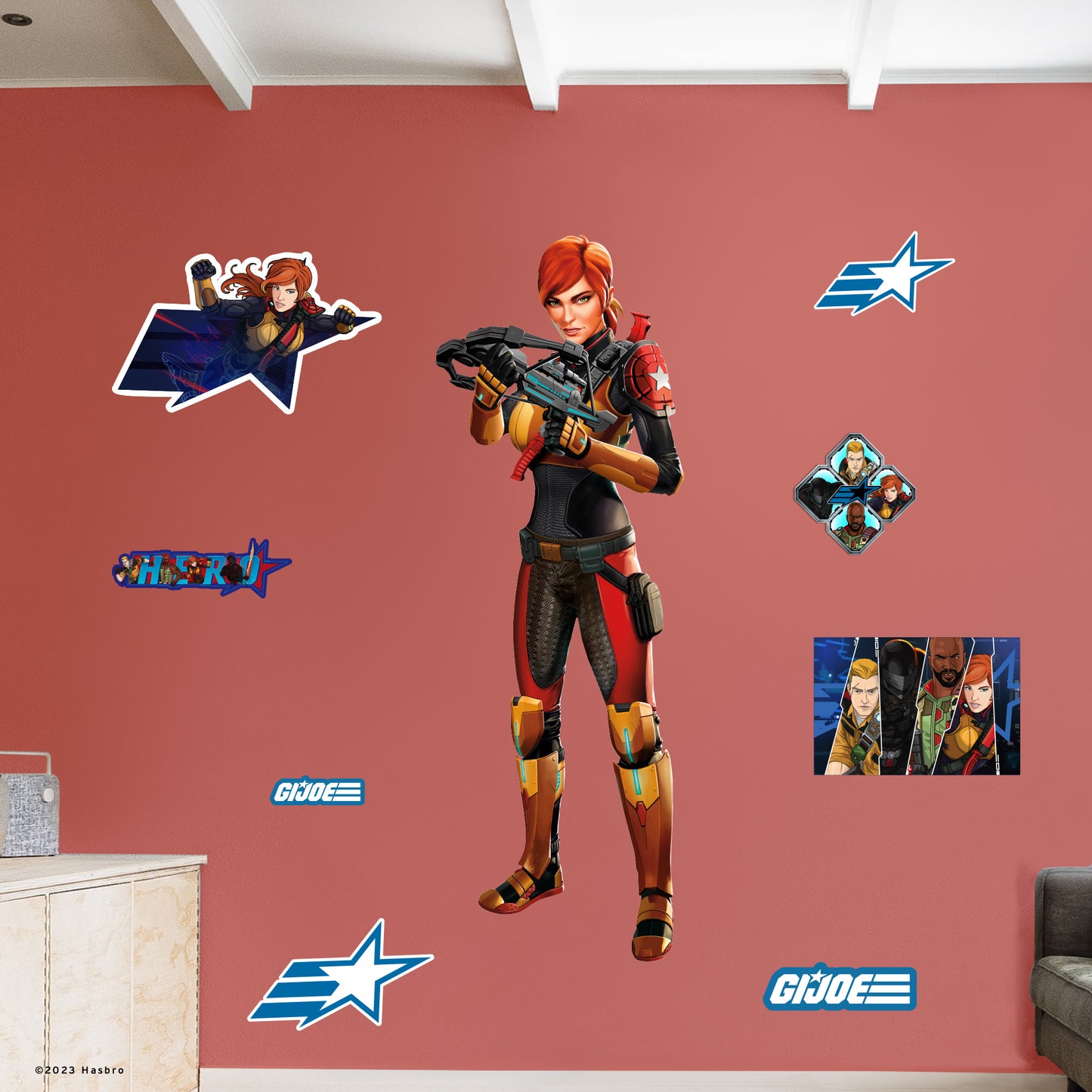 G.I. Joe: Scarlett RealBig        - Officially Licensed Hasbro Removable     Adhesive Decal