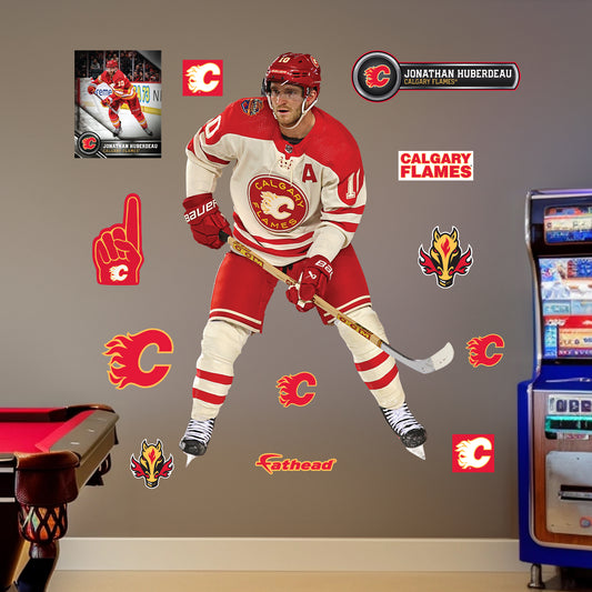 Calgary Flames: Jonathan Huberdeau Heritage        - Officially Licensed NHL Removable     Adhesive Decal