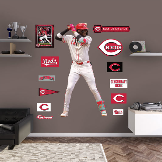 Cincinnati Reds: Elly De La Cruz Home        - Officially Licensed MLB Removable     Adhesive Decal