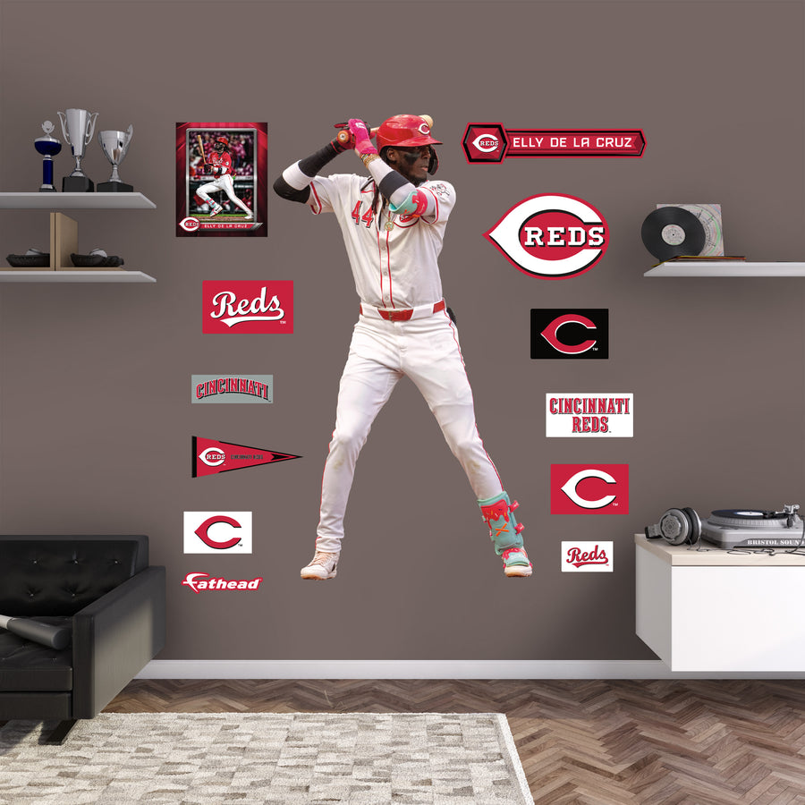 Elly De La Cruz - RealBig Home Collection - Official MLB - Cincinnati Reds - Reusable Vinyl Wall Decals