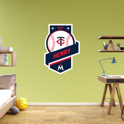Minnesota Twins:   Banner Personalized Name        - Officially Licensed MLB Removable     Adhesive Decal