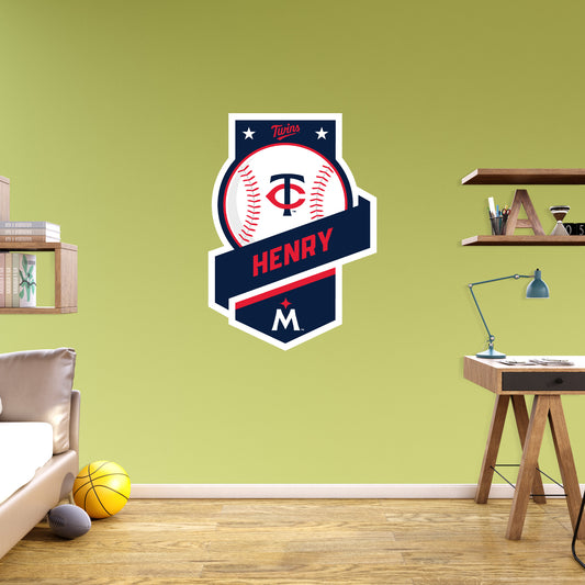 Minnesota Twins:  2023 Banner Personalized Name        - Officially Licensed MLB Removable     Adhesive Decal