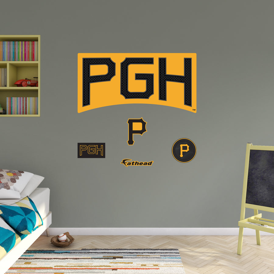 Pittsburgh Pirates - RealBig City Connect Logo Collection - Official MLB - Reusable Vinyl Wall Decals
