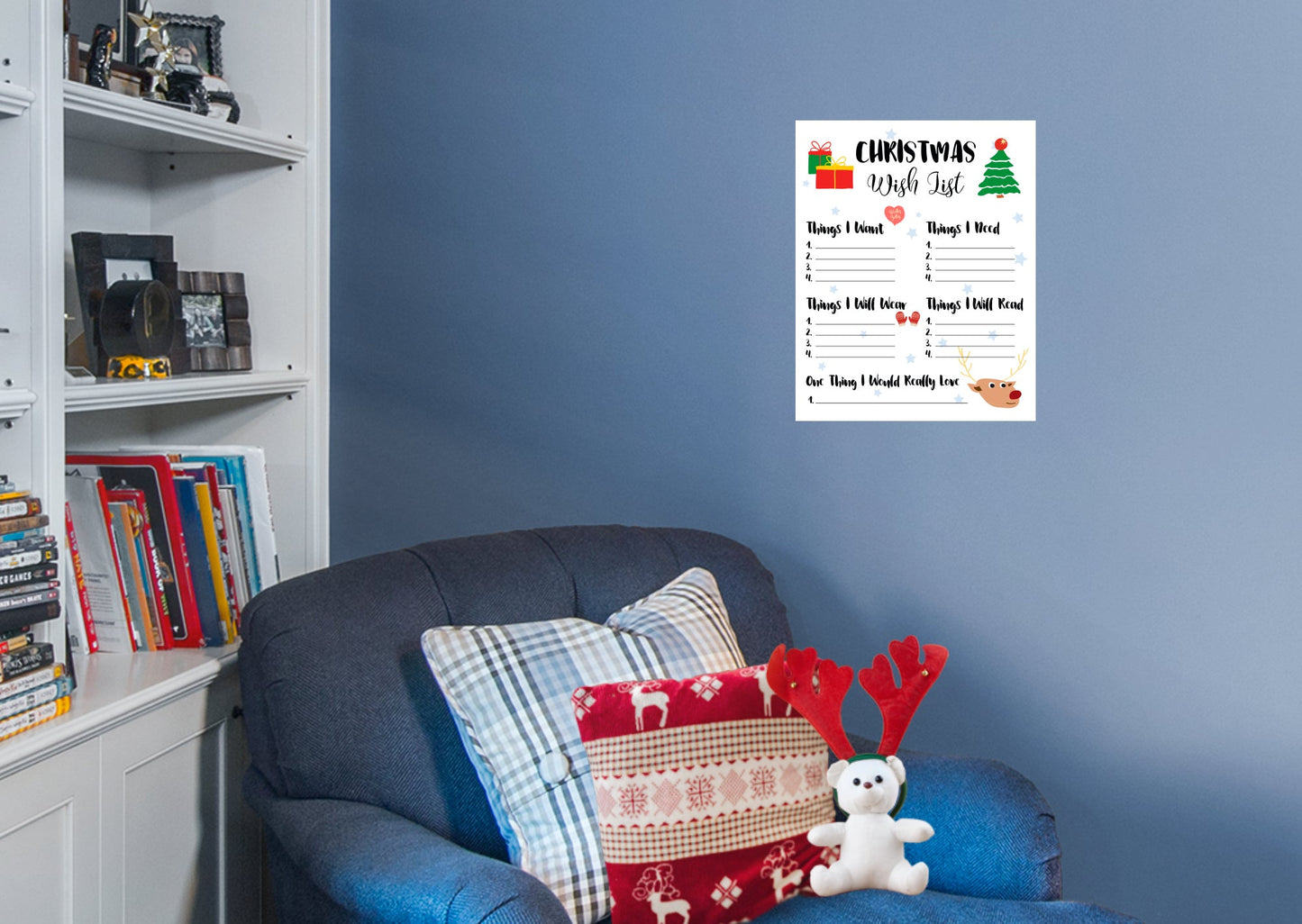 Christmas:  Wish List Dry Erase        -   Removable     Adhesive Decal