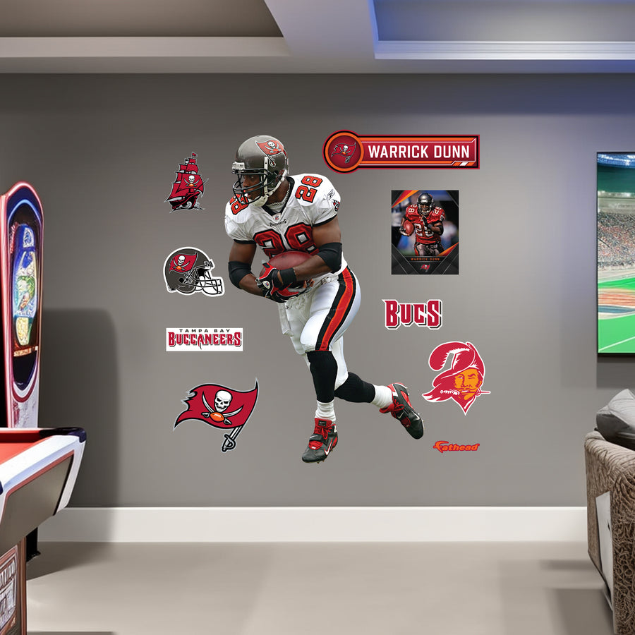 Warrick Dunn Legend - RealBig Collection - Official NFL - Tampa Bay Buccaneers - Reusable Vinyl Wall Decals