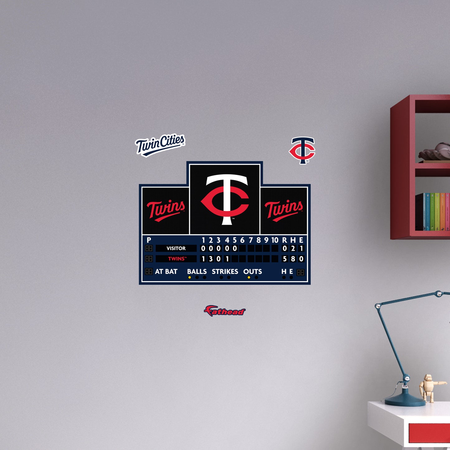 Minnesota Twins:  Scoreboard        - Officially Licensed MLB Removable     Adhesive Decal