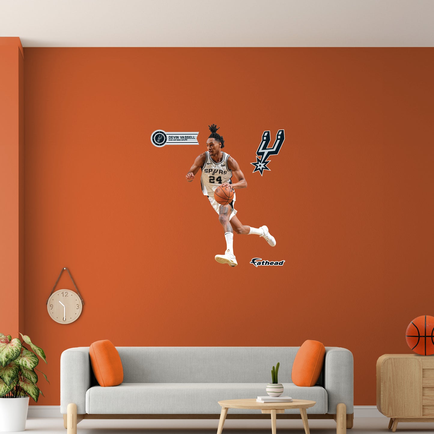 San Antonio Spurs: Devin Vassell         - Officially Licensed NBA Removable     Adhesive Decal