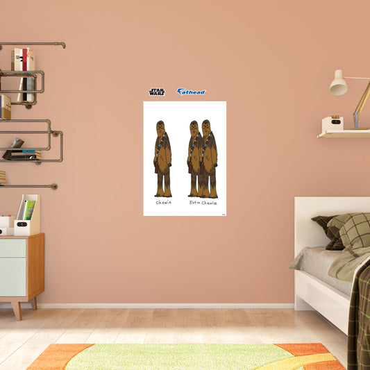 Chewie and Extra Chewie Poster        - Officially Licensed Star Wars Removable     Adhesive Decal