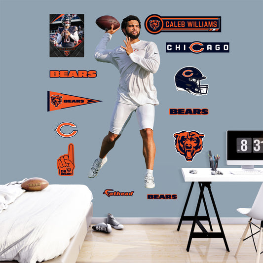 Chicago Bears: Caleb Williams Warmups        - Officially Licensed NFL Removable     Adhesive Decal