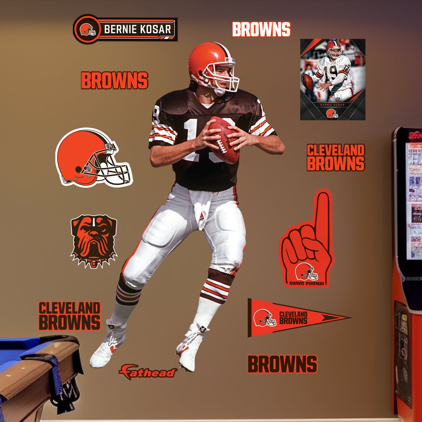 Cleveland Browns: Bernie Kosar Legend        - Officially Licensed NFL Removable     Adhesive Decal