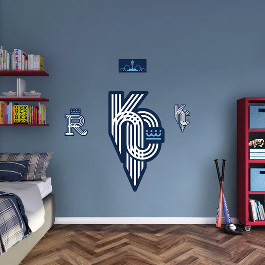 Kansas City Royals:   City Connect Logo        - Officially Licensed MLB Removable     Adhesive Decal