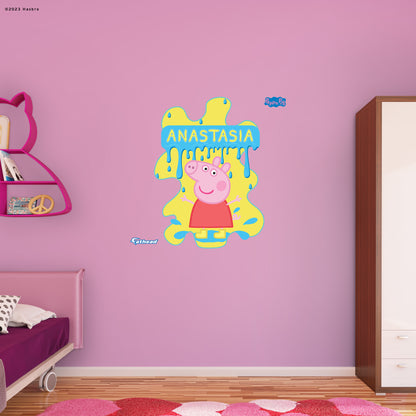 Peppa Pig: Peppa Splat Personalized Name Icon        - Officially Licensed Hasbro Removable     Adhesive Decal