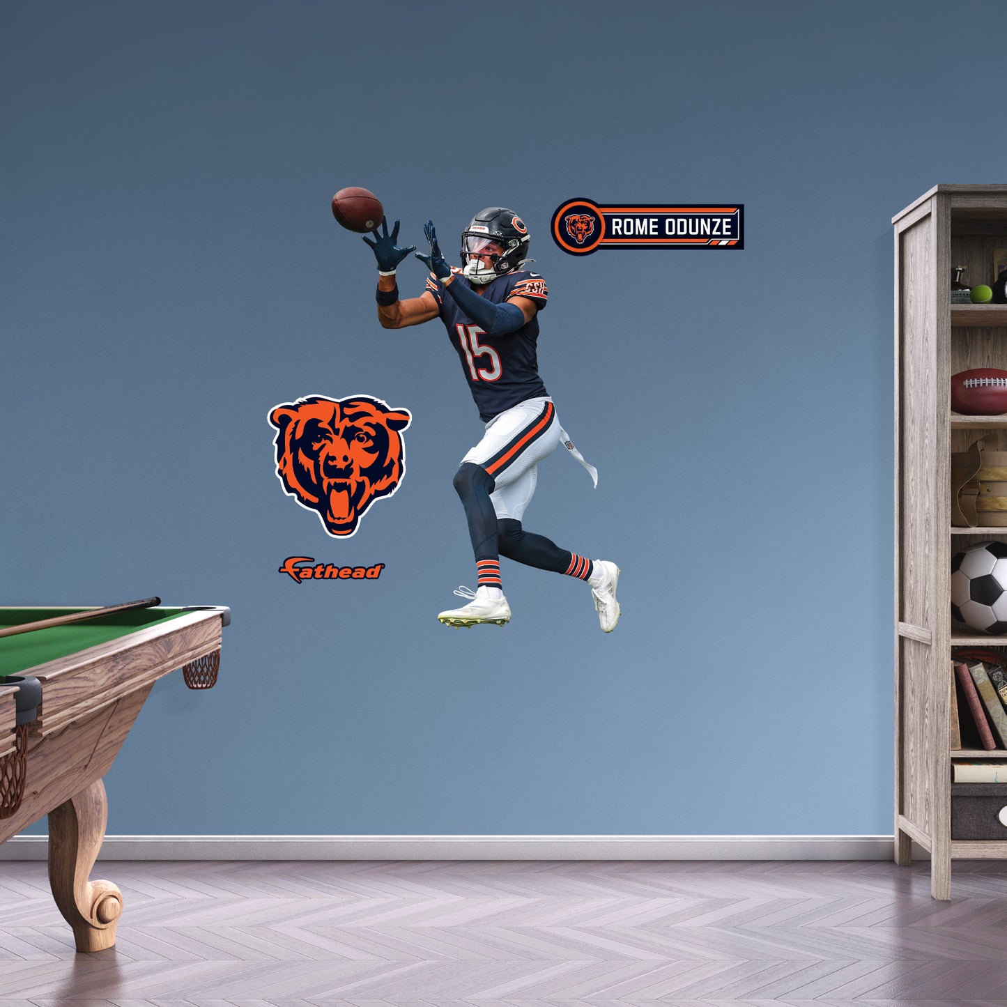 Chicago Bears - RealBig Rome Odunze Catch Collection - Official NFL - Reusable Vinyl Wall Decals